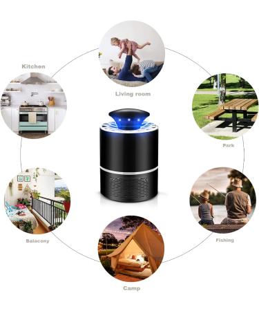 Indoor Mosquito Zapper: Bug Killer with 360 LED & Strong Suction Fan - Black | For Home, Kitchen, Office - Insect Trap - Buy Online on GoSupps.com