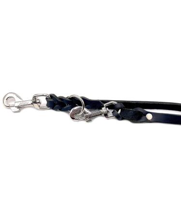 Adjustable Dog Liner for Small & Large Dogs - 2.40m Double Linen Leash (15mm Black) | International Shipping - Buy Online on GoSupps.com