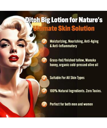 OVERJLDW Beef Tallow Face Cream Honey Cream Body Lotion Beef Tallow Moisturizer All-Purpose Wild Honey Cream - Buy Online on GoSupps.com