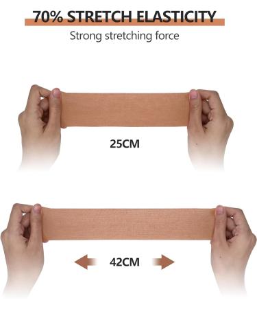 Kinesiology Tape - 6 Rolls Set Lychee Elastic Therapeutic Sports Tape for Shoulder Knee Elbow Pain Relief Latex Free Water Resistant Breathable 2" x 16.4 feet Per Roll (Beige) - Buy Online on GoSupps.com