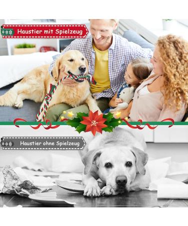 Rio Direct Small Dog Toys - 6 Pieces Squeaking Plush & Rope Washable Cotton Non-Toxic - Santa Claus Model - Buy Online on GoSupps.com