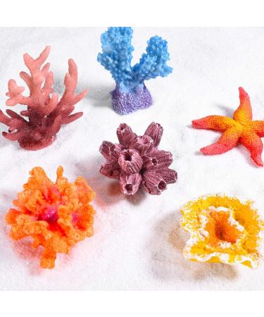 UEETEK 6-Pack Multicolor Sea Star & Coral Aquarium Decor - Realistic Fake Ornaments for Fish Tank Decoration - Buy Online on GoSupps.com
