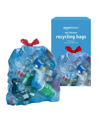 Amazon Basics 13 Gallon Blue Recycling Trash Bags - Buy Online on GoSupps.com