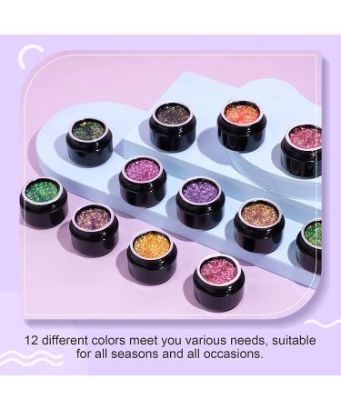 Saviland Platinum Glitter Gel Nail Polish Set - 12 Colors | Soak Off Nail Art for Home DIY & Professionals - 6ML - Buy Online on GoSupps.com