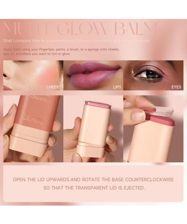 Cream Makeup Blushess - Blushes Stick Cream for Cheeks and Lips Rotating Design Makeup Blushes Stick Waterproof Long Lasting Cheek Tint For Women Girls Mature Skin Pochy 01 - Buy Online on GoSupps.com