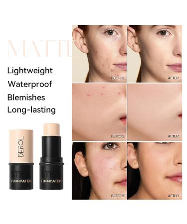 KISSIO Long Lasting Foundation Stick - Natural Shine Free Finish, Medium Coverage, Waterproof, Cruelty Free - 0.24 oz (03 Cheese) - Buy Online on GoSupps.com