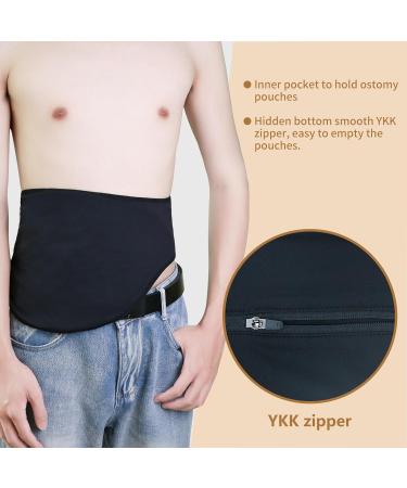 Ostomy Belt for Men & Women - Comfortable Adjustable Colostomy Support Wrap Large Black Ostomy Bag Cover - Buy Online on GoSupps.com