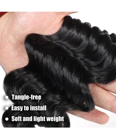Ocean Wave Crochet Hair 14 Inch 6 Packs - Deep Wave Crochet Braids for Black Women - Synthetic Braiding Hair Extensions (1B) - Buy Online on GoSupps.com
