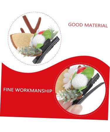 FRCOLOR 1Pair cat ears antler hair clip christmas antler hair clip reindeer antlers hair clips Christmas Hair Clips for girls antler headband Flocked antlers child alligator clip fresh - Buy Online on GoSupps.com