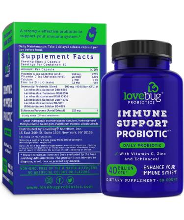 LoveBug Probiotics Immune Support - 40 Billion CFU Daily Probiotic, 30 Count - Buy Online on GoSupps.com