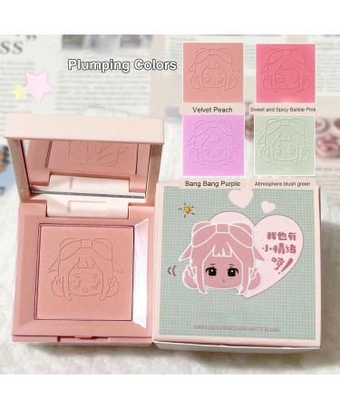 Blush Powder | 4-in-1 Matte Blush Palette for Cheeks - Cute Girl Emoticon Creamy & Blendable Color Face BlushesLong-Lasting All-Day Face Enhancing Makeup Color - Buy Online on GoSupps.com