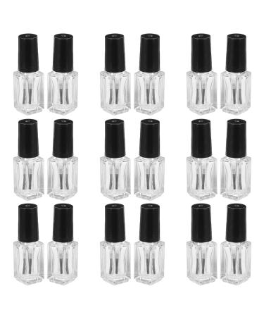 Lot de 20 Flacons de Vernis Ongles Vides 5ml en Verre Transparent avec Pinceau Int gr Flacons Rechargeables pour Gel et Nail Art Accessoires Manucure Pratiques et cologiques