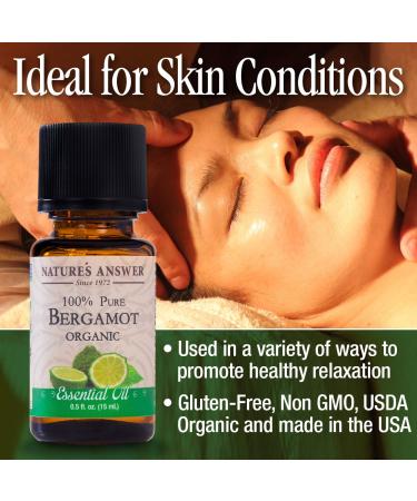 Organic Bergamot Essential Oil - Nature's Answer | Pure, Therapeutic Aroma - Buy Online on GoSupps.com