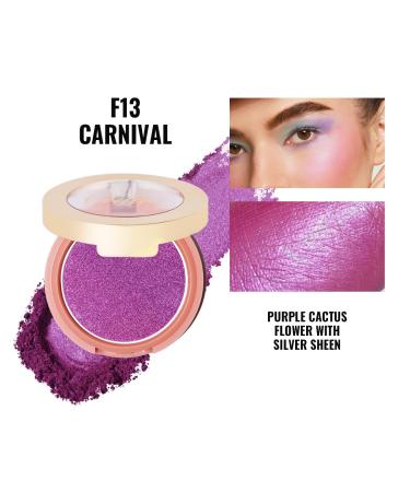 Oulac Rouge Powder Blush - Vegan Highly Pigmented Durable Gentle Shimmer | 1 Pack F13 Carnival (Purple Cactus Flower) - International Shipping Available - Buy Online on GoSupps.com