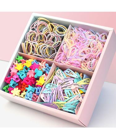 HCliptie 1140PCS MINI Baby Hair Ties and clips Cotton Toddler Hair Ties for Girls and Kids Multicolor Small Seamless Hair Bands Elastic Ponytail Holders spring mini for little baby