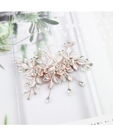 Flower Bridal Wedding Hair Clip Rhinestone Bridal Headpiece Hair Barrette Crystal Handmade Hair Accessories for Women Girls Brides Bridesmaid - Buy Online on GoSupps.com