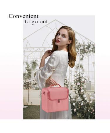 Shop Pink Big Makeup Bag - Portable Cosmetic Case for Women | Ideal Beauty Storage Solution - Buy Online on GoSupps.com