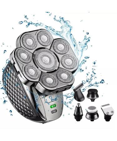 Head Shaver for Men 6 in 1Men 9D Head Shavers for Bald Electric Razor Cordless Trimmer for Bald Clipper Wet & Dry Bald Shaving Grooming Kit