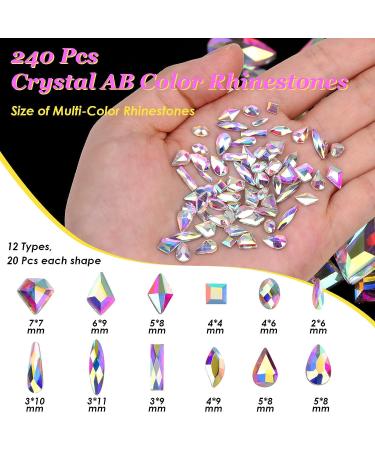 4728Pcs Nail Gems with Pickup Tool Pen for Nails - Rhinestones & Crystals for Nail Art Decoration & Makeup - Anezus Diamond Stones in Multiple Shapes - Buy Online on GoSupps.com