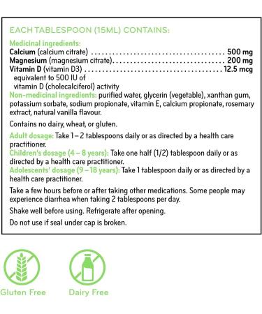 Cal Mag Citrates Liquid with D3 Vanilla Vanilla 450 ml (Pack of 1) - Buy Online on GoSupps.com