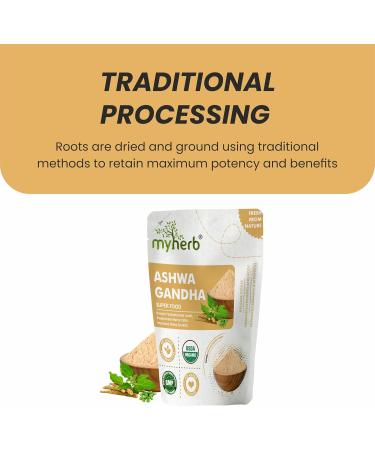 Jwalia Herbals MYHERB 100 Pure Natural Organic Ashwagandha Powder 227 Gm Withania Somnifera Ayurvedic formula Support for stressfree living for men and women 227 g Pack of 1 - Buy Online on GoSupps.com