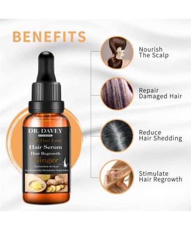 Hair Growth Serum - Vitamins for Hair Loss & Regrowth - Ginger Oil for Thinning/Balding - Repairs Follicles - Stronger Hair - Men & Women Hair Treatment - Buy Online on GoSupps.com
