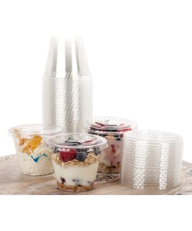 GOLDEN APPLE 9oz Clear Plastic Cups with Flat Lids - 30 Sets | No Hole, Disposable Drinkware - Buy Online on GoSupps.com