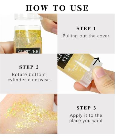 White Body Glitter Stick | Holographic Chunky Glitter Gel for Face Body Hair | Perfect for Concerts Festivals & Rave Accessories | Sparkling Makeup for Women - Buy Online on GoSupps.com