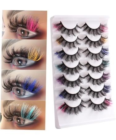 FOMIYES 7 Pairs False Lashes Fake Eyelashes Color Lashes Cosplay Lashes Colored Lash Extensions Eyelashes with Color Colored Eyelashes Lash Clusters Fake Lashes Dense Chemical Fiber Extend - Buy Online on GoSupps.com