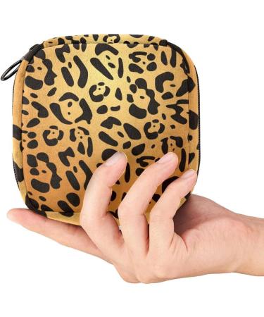 Menstrual Pad Bag with Zipper | Leopard Print Ladies Napkin & Tampon Pouch for Women & Girls - Buy Online on GoSupps.com