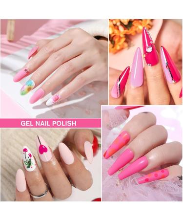 Shining She Gel Nail Polish Set Pink 6 Colors - Soak-Off UV/LED Pink Rose Gel Kit for Nail Art Salon & DIY Home 8ML - Blue Series Gift - Buy Online on GoSupps.com