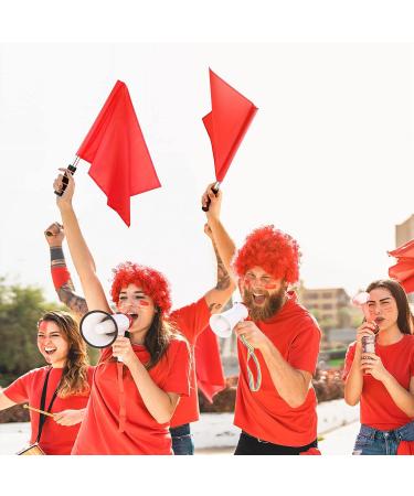 SEWACC Soccer Referee Flags Set - Stainless Steel Rod, Sponge Handle - Red, 4 Pcs - Buy Online on GoSupps.com