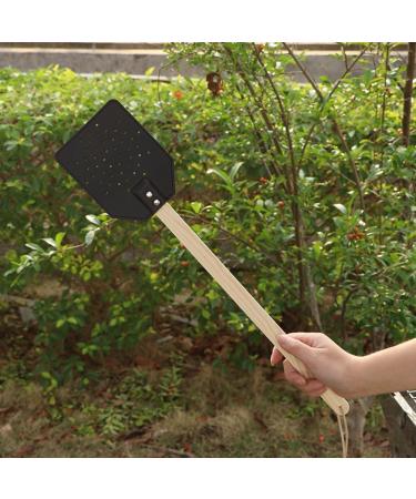 TAMOSH Yellow Wooden Stick Handle Mosquito Swatter Manual Fly Swatter PU Leather Mosquito Swatter - Buy Online on GoSupps.com