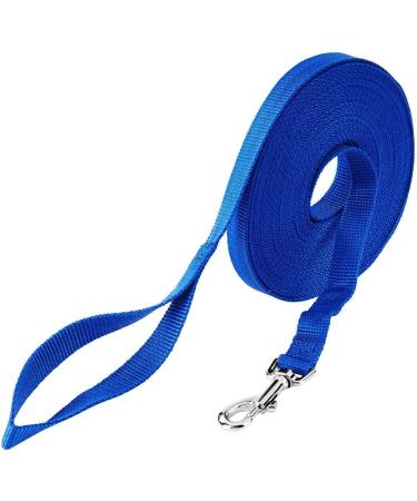 15m Blue Track Line for Dogs - Durable Nylon Leash Weatherproof Training Line with D-Carabiner & Grip Cushion - Perfect for All Dog Sizes - Buy Online on GoSupps.com