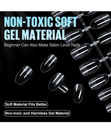 Buy Tomicca Ballerina Short Nail Tips - 192 Gel Full Cover & Acrylic Tips 12 Sizes Pre-shaped Half Matt Finish - Buy Online on GoSupps.com