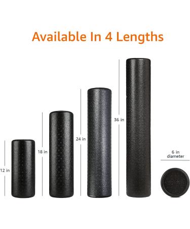 Amazon Basics High Density Foam Exercise Roller 90 cm - Black | Ideal Foam Roller for Muscle Recovery & Fitness | Best Price & Fast International Shipping - Buy Online on GoSupps.com