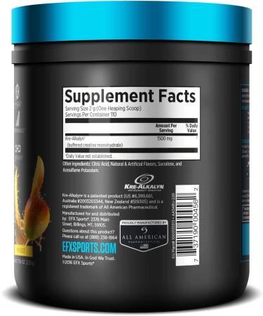 EFX Sports Kre-Alkalyn EFX Powder - Mango Flavor (7.76 oz  220 g) | Advanced Performance Supplement - Buy Online on GoSupps.com