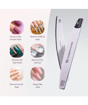LESMANICURE Salon Grade Nail Files 100/180 Grit - 10 Pack Emery Boards for Acrylic Nails & Poly Nail Gel - Buy Online on GoSupps.com