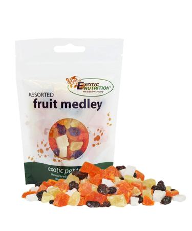 Fruit Medley Treat (6 oz.) - Healthy Natural Dried Fruit Treat - Sugar Gliders Squirrels Chinchillas Prairie Dogs Opossums Marmosets Monkeys Parrots Birds Rabbits Guinea Pigs & Small Pets