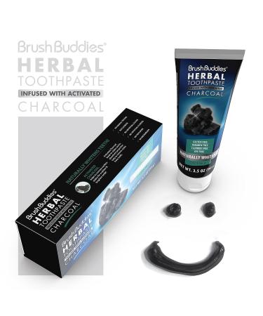 Brush Buddies Herbal Toothpaste with Activated Charcoal - Whitening Charcoal Toothpaste in Cool Mint Flavor - Buy Online on GoSupps.com