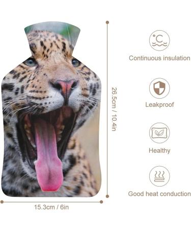 Leopard Hot Water Bottle with Plush Cover - Cozy Hand Warmer for Adults & Kids - 26.5x15.3cm - Perfect for Comfort & Relaxation - Buy Online on GoSupps.com