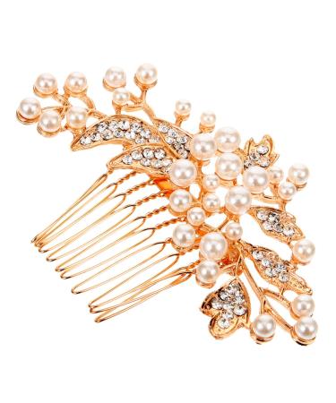 MAGICLULU Accessories Hair Side Comb for Girl Bride Hair Side Comb Tiara Hair Comb for Women Pearl Hair Comb European and American Headgear Crown Hair Accessories Women's Rhinestones