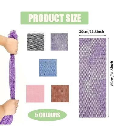 5 Piece African Net Sponge African Wash Net African Net Wash Cloth Body Exfoliating Cloth for Women Men Shower/Stocking Stuffer 30 * 80cm (Assorted Color 21 * 16 * 1cm) - Buy Online on GoSupps.com
