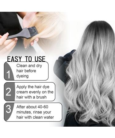 KOAHDE Silver Gray Natural Hair Dye Cream Hair Dye Light Gray Silver Color Cream Gray Silver Color Cream Grey Permanent Hair Dye Silver Gray Natural Hair Color Cream Silver Hair Dye 100ML 1PC - Buy Online on GoSupps.com