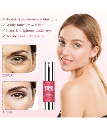 Retinol Eye Cream with Hyaluronic Acid & Collagen | Anti-Aging Gel for Dark Circles, Puffiness & Fine Lines | Lightweight & Hydrating Under Eye Treatment - Buy Online on GoSupps.com