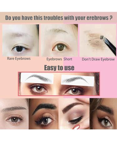 66 Pairs 4D Hair-like Eyebrow Tattoo Stickers - Long Lasting & Waterproof for Women and Girls (Black) - Buy Online on GoSupps.com