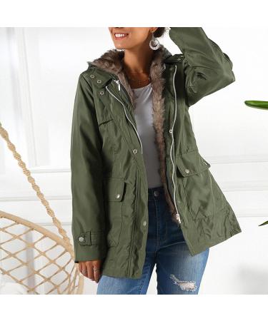 Hanxiulin Women's Oversized Fleece Plush Jacket - Warm Fluffy Hoodie with Zipper Winter Transition Coat & Hooded Trench Coat (Size B 3XL) - Buy Online on GoSupps.com