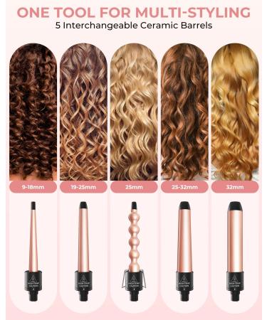 Buy Ohuhu 5-in-1 Curling Iron Set - Interchangeable Ceramic Hair Curler with Gloves | Perfect Gifts for Girls & Women | International Shipping - Buy Online on GoSupps.com