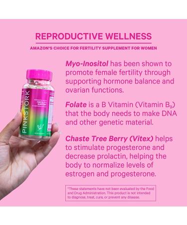 Pink Stork Fertility Support - Women's Fertility Supplements for Healthy Cycles - Prenatal Vitamins with Vitex, Biotin, Ashwagandha, and More - Women-Owned - 60 Capsules - Buy Online on GoSupps.com
