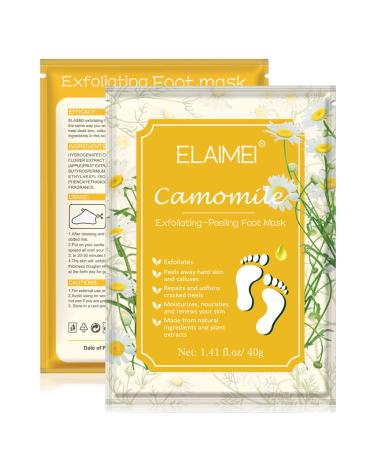 Premium foot mask 2 pairs to remove cornea cornea sock foot peel mask effective for calluses dead and dry skin Camomile foot peeling mask socks for men and women